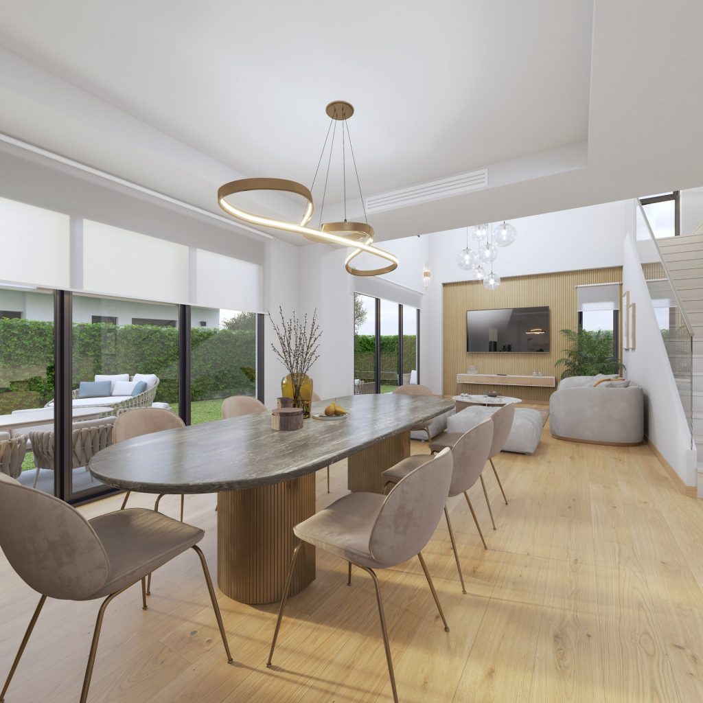 Villas de Entre Quintos, Brinum Homes. Salón doble altura.